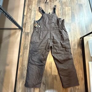 Key Industries Mens Insulated Duck Bib Overalls Brown 4XLT Quilted Zip Boot NWT